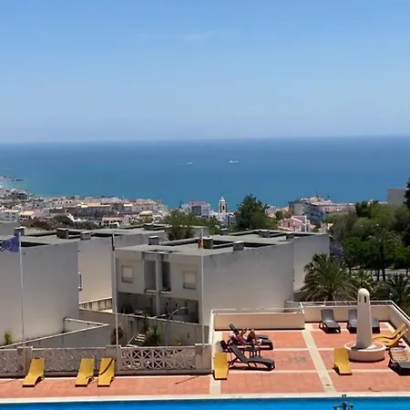 Panoramic Ocean View Above Albufeira Old Town Albufeira